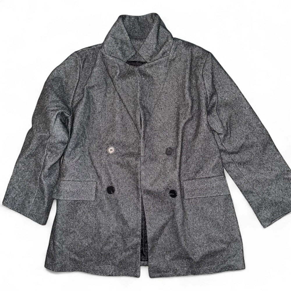 commense herringbone double breasted peacoat small nwt